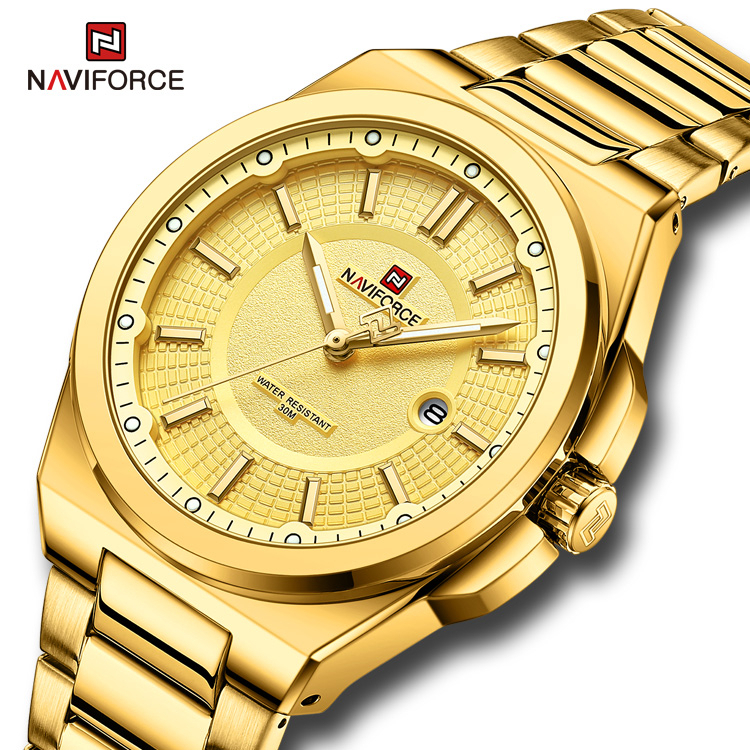 นาวีฟอร์ซ NF9212 ผู้ชายหรูหราทองกีฬาควอตซ์วันที่นาฬิกาธุรกิจทหารนาฬิกาข้อมือกันน้ํา