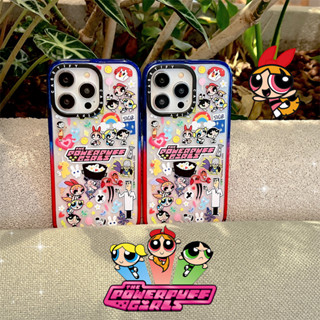 เคสโทรศัพท์มือถือ PC แข็ง แบบใส กันกระแทก ลาย The Powerpuff Girl ไล่โทนสี สําหรับ iPhone 14 Pro Max 12 13 Pro Max 13 14 11