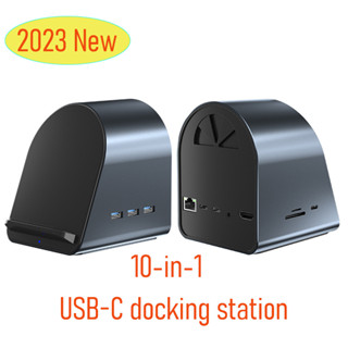 10 in 1 ใหม่ ฮับ USB HDMI ไร้สาย 100W Type-C 1023 สําหรับแล็ปท็อป