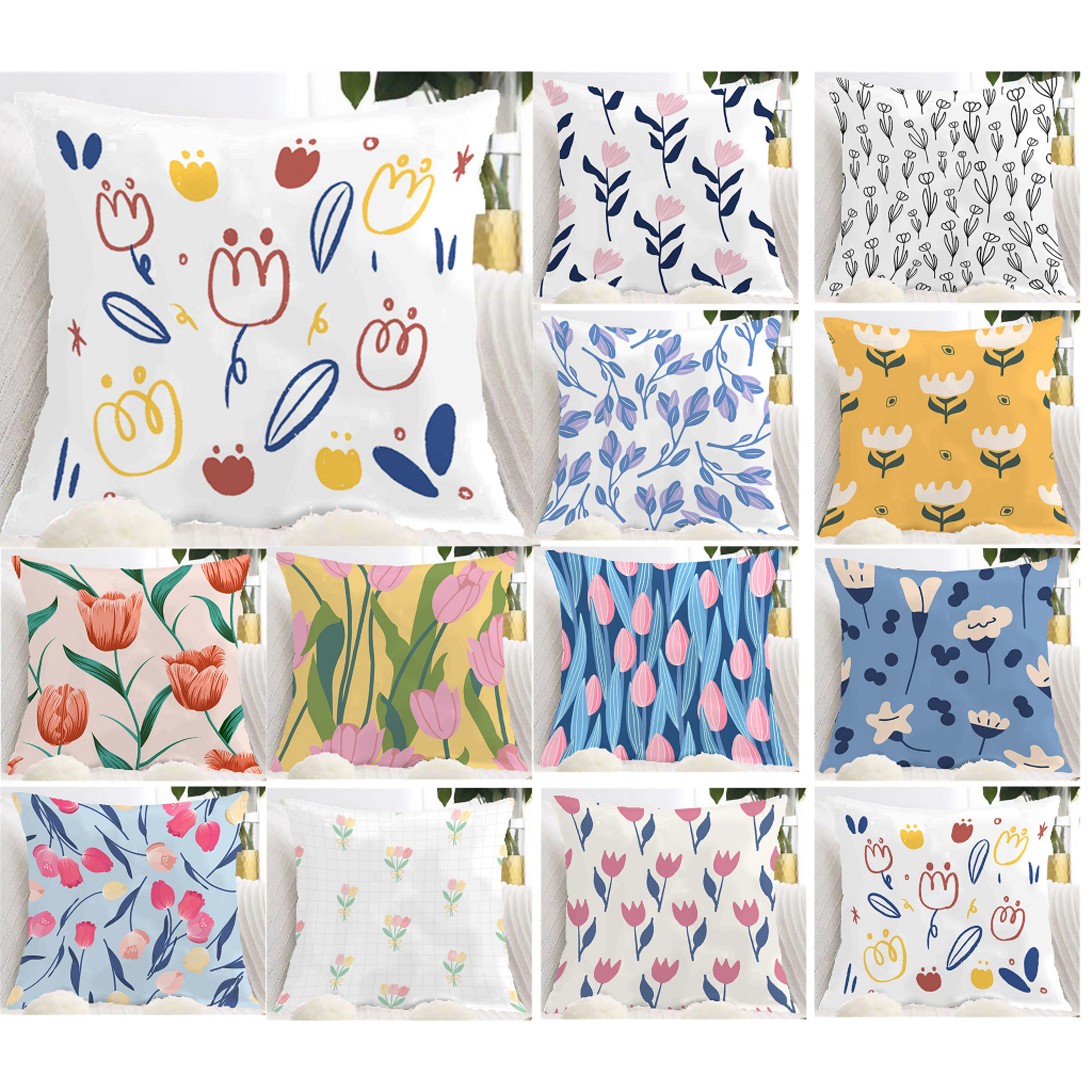 <COD> ปลอกหมอน ลายดอกไม้ 70x70.60x60.50x50.45x45.40x40.ปลอกหมอน ผ้าฝ้าย ทรงสี่เหลี่ยม สําหรับตกแต่งบ้าน โซฟา เตียง