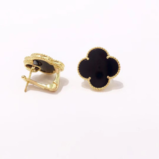 Van Cleef ต่างหูชุบทอง 18k ขนาดใหญ่ 2.0 ซม.