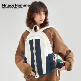 Mr.ace Homme Class Time Series Bag กระเป๋าเป้สะพายหลัง ความจุขนาดใหญ่ 14 นิ้ว ใส่แล็ปท็อปได้ สไตล์เกาหลี สําหรับผู้หญิง