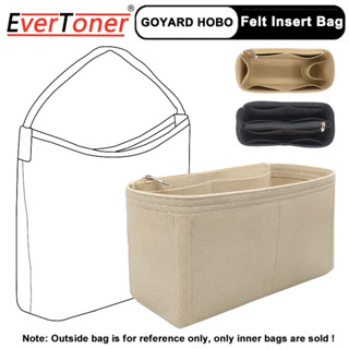 Evertoner สักหลาด แทรก กระเป๋า สําหรับ Goyard Hobo กระเป๋าด้านใน รองรับ กระเป๋าซับใน กระเป๋าด้านใน กระเป๋าเดินทาง กระเป๋าเครื่องสําอาง ผู้หญิง แบบพกพา