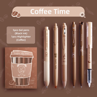 Penlab ปากกามาร์กเกอร์ ไฮไลท์เจล 0.5 มม. สีดํา สําหรับเขียนกาแฟ 6 ชิ้น C7439