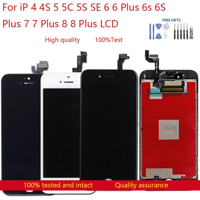 หน้าจอสัมผัส LCD แบบเปลี่ยน สําหรับ iPhone 4 4s 5 5C 5S SE 6 6 Plus 6S 6S Plus 7 7 Plus 8 8 Plus
