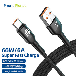 Phone Planet ชาร์จเร็ว USB Type C สายชาร์จ 6A 66W 480Mbps  เข้ากันได้อย่างเต็มที่ Charger Cable