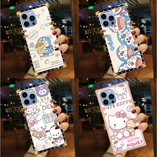 เคสโทรศัพท์มือถือแบบนิ่ม ทรงสี่เหลี่ยม ลายการ์ตูนเฮลโลคิตตี้ โดราเอมอนน่ารัก แฟชั่น สําหรับ OnePlus 10T 8T 9R 7T 6T 8 9 Pro 10 Pro