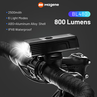 MAGENE 【รับประกันอย่างเป็นทางการ】ไฟหน้าจักรยาน Led 2500mAh 600 800LM ชาร์จ USB กันน้ํา อุปกรณ์เสริม