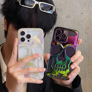 เคสมือถือ TPU แบบนิ่ม ลายกะโหลก กลิตเตอร์ กันกระแทก สําหรับ iPhone 14 Pro Max iPhone 13 Pro Max iPhone 12 Pro Max iPhone 11