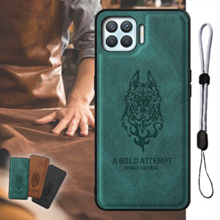 เคสโทรศัพท์มือถือหนัง ลายหมาป่า พร้อมเชือกปรับได้ หรูหรา สําหรับ OPPO A93 4G F17 Pro