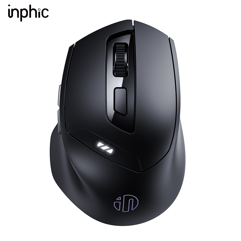 Inphic DR01 เมาส์บลูทูธไร้สาย 2.4G+ บลูทูธ 5.0/4.0 สามโหมด ออกแบบตามสรีรศาสตร์ เสียงเงียบ สําหรับ iPad แล็ปท็อป เดสก์ท็อป Mac Android Windows