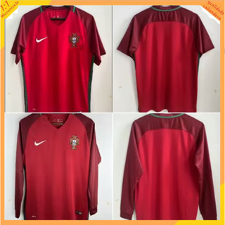 เสื้อกีฬาแขนสั้น ลายทีมชาติฟุตบอล Gaopin Retro 2016 Season Portugal สีแดง