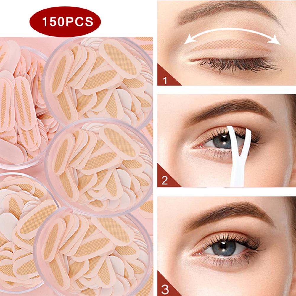 สติกเกอร์ติดตาสองชั้น มีกาวในตัว ดูเป็นธรรมชาติ 150 คู่ ต่อกล่อง