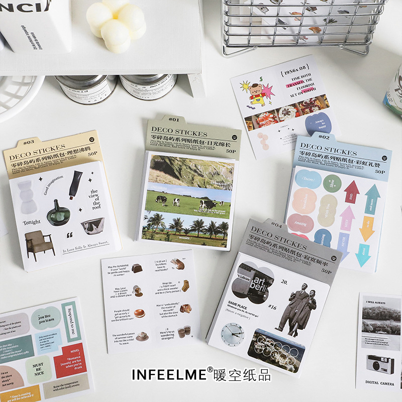 50 แผ่นสติกเกอร์กระเป๋า Island Series INS สไตล์ Planner DIY Deco สติกเกอร์
