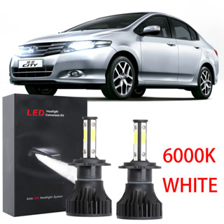 หลอดไฟหน้ารถยนต์ LED 6000K ฮาโลเจน สีขาว แบบเปลี่ยน สําหรับ HONDA CITY 2009 2010 2011 2012 (1 คู่)