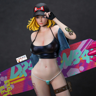 โมเดลฟิกเกอร์ PVC อนิเมะ × Drgon Ball Z - Android 18 Cyber Punk Lazuli 50 ซม. GK Huge Cyberpunk สําหรับตกแต่ง