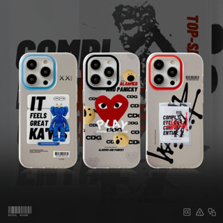 STUSSY เคสโทรศัพท์มือถือ พลาสติกแข็ง ลายการ์ตูนโลโก้ CDG น่ารัก สําหรับ iPhone 14 14pro 14promax 13 13pro 13promax 12 12pro 12promax 11 11promax x xs xr x