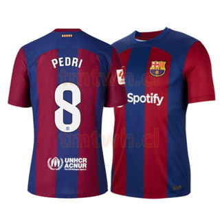 เสื้อกีฬาแขนสั้น ลายทีมชาติฟุตบอล Barcelona สีแดง สีฟ้า คุณภาพสูง สําหรับผู้ชาย 2023