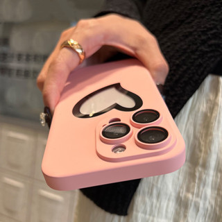 【Heart shape/Matte PC hard case/Pink】เคส compatible for iPhone 11 12 13 14 pro max case