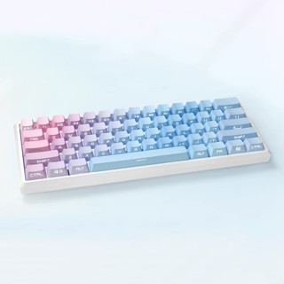 【JKDK】Blue Siren PBT keycaps  font transmits light OEM profile blue and red gradient color keycap