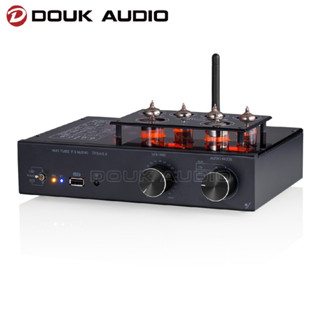 Douk เครื่องขยายเสียง HiFi บลูทูธ 5.0 ท่อสูญญากาศ MM/MC วิทยุ FM เครื่องเล่นเสียง USB Class A