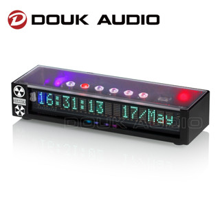 Douk Audio VFD16 นาฬิกาไมโครโฟน และเครื่องวัดระดับเสียง VFD RGB พร้อมรีโมตคอนโทรล สําหรับตกแต่งบ้าน