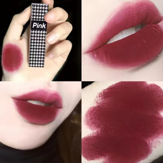 Plum Red Lip Mud ลิควิดลิปสติก เนื้อแมตต์ กํามะหยี่ กันน้ํา ติดทนนาน สีนู้ด แดง โคลน เรียบเนียน แก้ม สีแดง ทินท์ เครื่องสําอาง