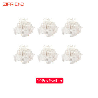 Zifriend สวิตช์คีย์บอร์ดเล่นเกม RGB 5 พิน สีโปร่งใส 10 ชิ้น