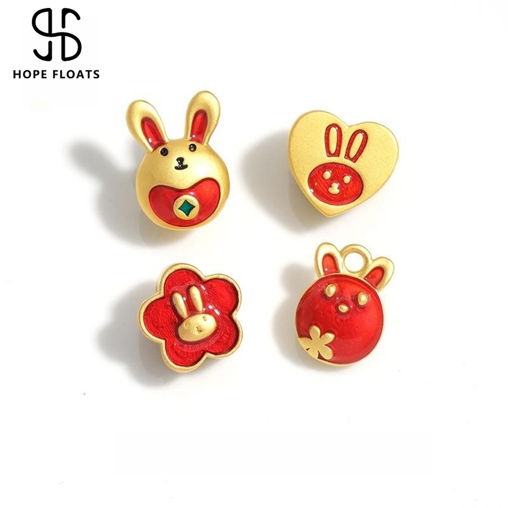 HopeFloats-24K โชคลาภแมวปลากระต่ายอวยพรกระเป๋าสร้อยข้อมืออุปกรณ์เสริมวัสดุอุปกรณ์เสริมลูกปัดที่มีสีสันเครื่องประดับสาว DIY ของขวัญบรรจุภัณฑ์ที่ดี