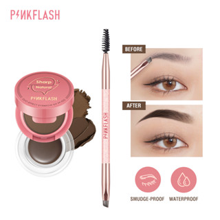 Pinkflash 2-in-1 ครีมเขียนคิ้ว และผงเจล อายไลเนอร์ โพเมด กันน้ํา กันเปื้อน เม็ดสีสูง ติดทนนาน อเนกประสงค์