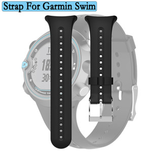 สายนาฬิกาข้อมือซิลิโคน แบบนิ่ม สีดํา สําหรับ Garmin Swim Original Sport