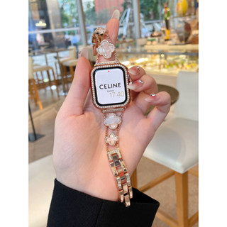 สายนาฬิกาข้อมือ สเตนเลส ประดับกลิตเตอร์เพชร สําหรับ Ap Watch Bands 45 มม. 41 มม. 40 มม. 42 มม. 44 มม. 38 มม. i*Watch Series 8 7 6 5 4 3 2 1 SE