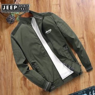 Jeep SPIRIT 1941 ESTD เสื้อแจ็กเก็ตลําลอง กันลม พอดีตัว แฟชั่นสําหรับผู้ชาย