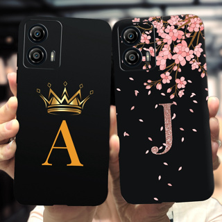 เคสโทรศัพท์มือถือ ซิลิโคนนิ่ม กันกระแทก ลายตัวอักษรมงกุฎน่ารัก สําหรับ Motorola Moto G53 XT2335-2 MotoG53 G 53 2022