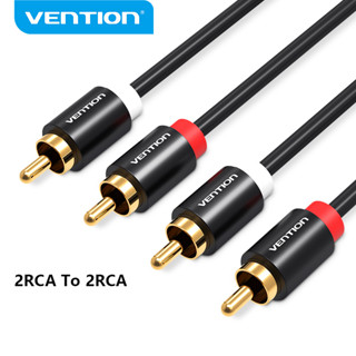 Vention สายสัญญาณเสียง 2RCA เป็น 2RCA ตัวผู้ สายสเตอริโอ ชุบทอง สําหรับโฮมเธียเตอร์