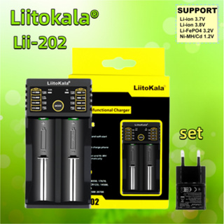 อุปกรณ์ที่ชาร์จแบตเตอรี่ลิเธียม Liitokala Lii-202 1.2V 3.7V 3.2V 3.85V AA AAA 18650 18350 26650 10440 14500 16340 25500 NiMH