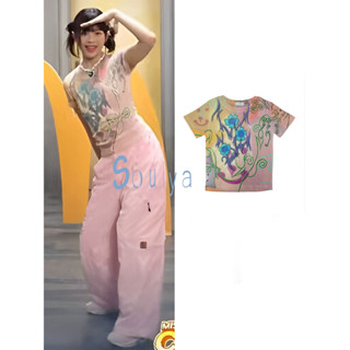 Newjeans Hanni เสื้อยืดคอกลม แขนสั้น พิมพ์ลายเฉพาะตัว สไตล์เกาหลี แฟชั่นสําหรับผู้หญิง