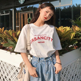 WANG JIAO ZHAN เสื้อยืดแขนครึ่งทรงหลวมขนาดใหญ่แฟชั่นฤดูร้อน