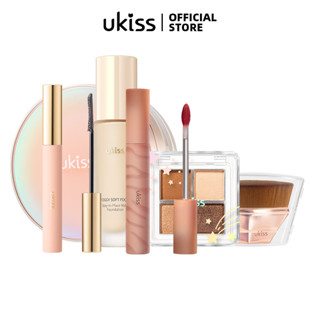 Ukiss ชุดเครื่องสําอาง มาสคาร่า + รองพื้น เนื้อลิขวิด + แปรง + ลิปทินท์ + แป้งฝุ่น + แผ่นอายแชโดว์ ส่วนลดเพิ่มเติม