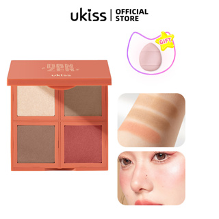 Ukiss พาเลตต์อายแชโดว์ บลัชออน คอนทัวร์ ไฮกลอส เนื้อแมตต์ กลิตเตอร์ เพิ่มความสว่าง