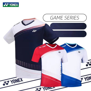 Yonex ใหม่ ชุดกีฬาแบดมินตัน แข่งขัน เสื้อผ้า ผู้ชายและผู้หญิง แห้งเร็ว แขนสั้น คู่รัก เสื้อยืดเทนนิส เสื้อผ้าฝึกซ้อมเกาหลี