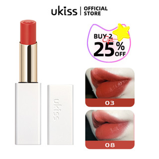 Ukiss ลิปสติก เนื้อแมตต์กํามะหยี่ ไม่จางหาย ให้ความชุ่มชื้น ติดทนนาน 2 แถม 25%