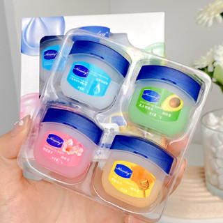 Vaseline ชุดลิปบาล์มคริสตัล ให้ความชุ่มชื้น ผ่อนคลาย และซ่อมแซมลิปสติก ไร้สี ป้องกันการแตกร้าว