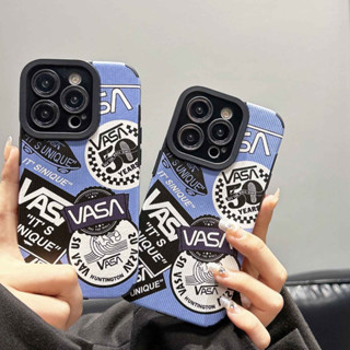 เคสโทรศัพท์มือถือ ซิลิโคน กันกระแทก สี่มุม ลาย VANS สีฟ้า สําหรับ iphone 14 pro max 14 pro 13pro 13pro max 12pro max 11x8 7