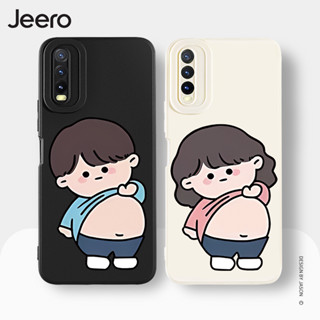 Jeero เคสคู่ เคสวีโว่ คู่รัก ขอบเหลี่ยมกันกระแทกซิลิโคนนุ่มน่ารักตลก เคสโทรศัพท์ VIVO Y3S Y11 Y12 Y12S Y15 Y15S Y15A Y17 Y20 Y20S Y21 Y21T Y33S พลัส HFE2060