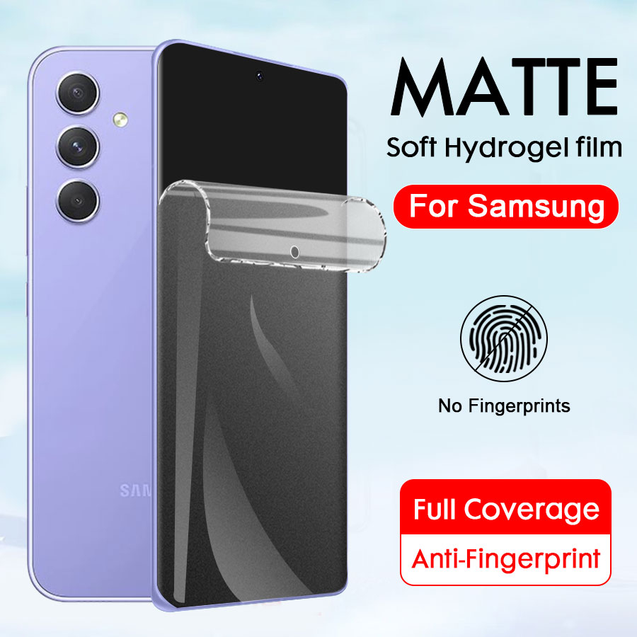 เต็มจอแบบด้านฟิล์มไฮโดรเจล Matte hydrogel Film ด้าน สำหรับ Samsung Galaxy S24 Ultra S23 S22 S21 S20 Note 20 10 Plus S10 S20 S24 Plus FE A15 A25 A14 A24 A34 A52 A52s A53 A22 A13 A23 A32 A31 A51 A50 A20 A30 A11 A12 A73 A05 A05S ฟิล์มไฮโดรเจล กันรอย กันลื่น