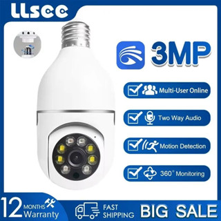 Llsee กล้องวงจรปิดไร้สาย HD 3MP WIFI IP CCTV หมุนได้ 360 องศา พร้อมไฟ มองเห็นกลางคืน ICSEE ptz full HD