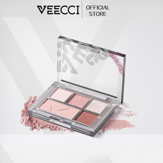 VEECCI อายแชโดว์พาเลท พาเลทอายแชโดว์ กลิตเตอร์ เนื้อแมตต์ ห้าสี สําหรับผู้เริ่มต้นแต่งหน้า