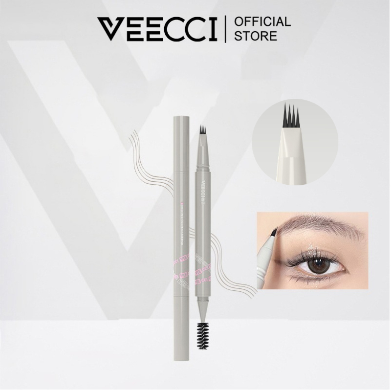 VEECCI สอเขียนคิ้ว ของเหลว สี่กรงเล็บ จิตรกรรม ขนตาล่าง อเนกประสงค์ กันน้ำ เขียนคิ้ว 0.55ml