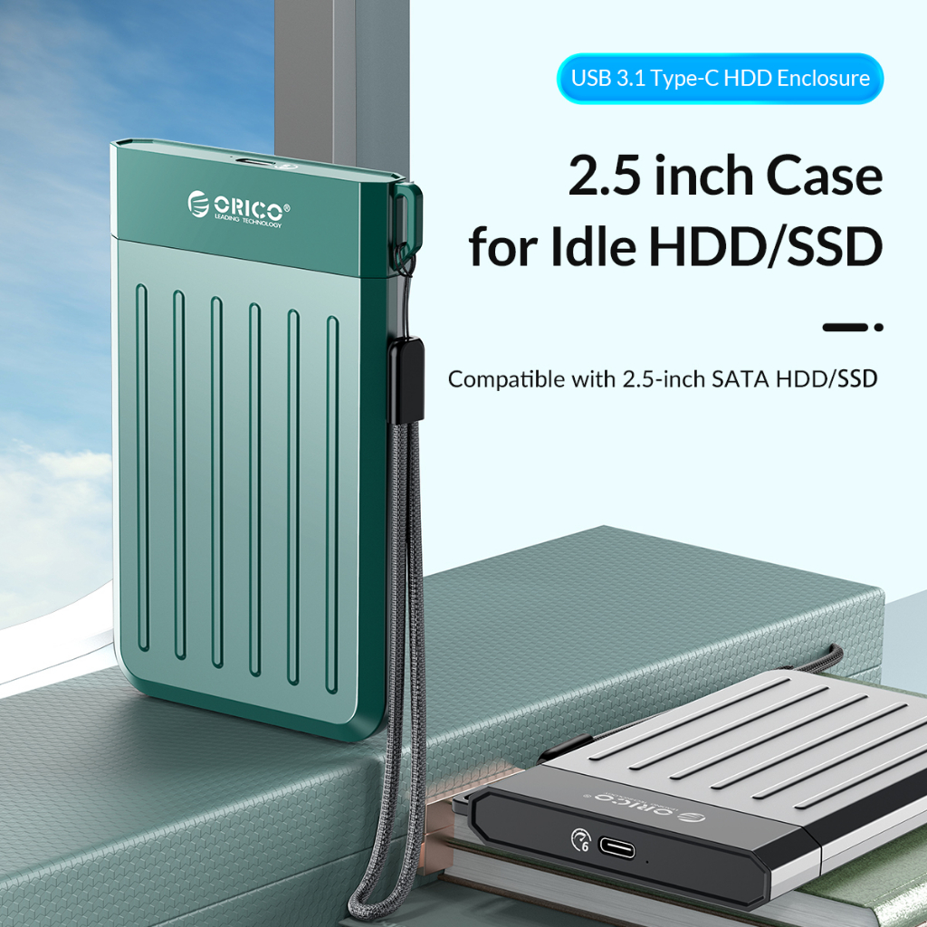 Orico เคสฮาร์ดไดรฟ์ HDD 2.5 SATA เป็น USB 3.0 สําหรับกล่อง HDD SSD Type C 3.1